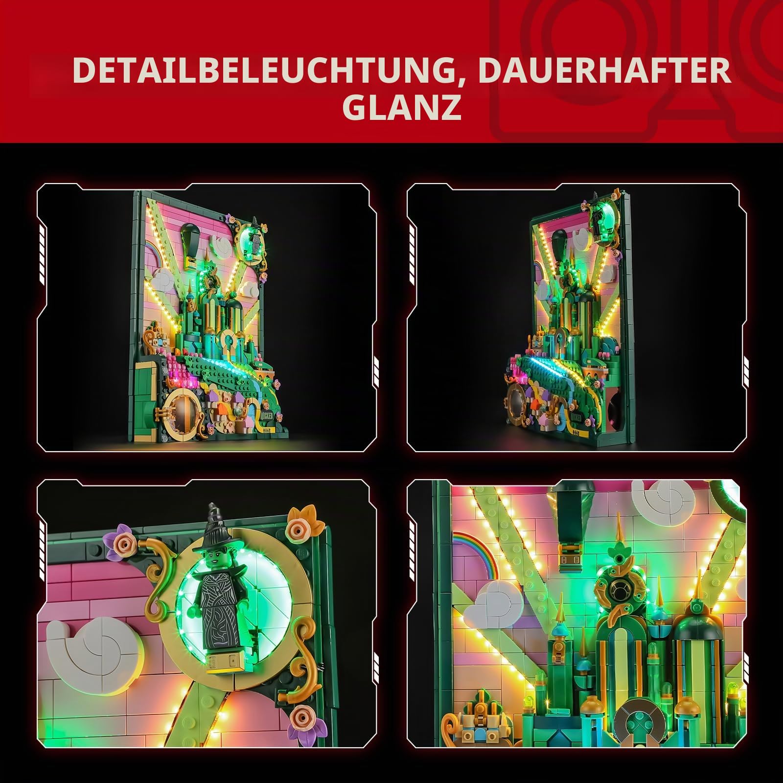 BRIKSMAX LED Beleuchtung für Lego Wicked Emerald City Wandkunst 75685,kompatibles Licht Set für Bausteine - Ohne Lego Set, Premium Deko licht für Modellbau für Home Deko, Geschenk für Erwachsene