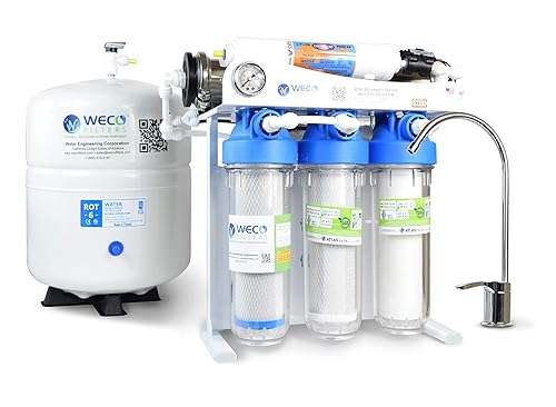 WECO KPNF-200 Sistema de nanofiltración para debajo del fregadero con bomba para purificación de agua potable, hasta 200 galones por día, fabricado