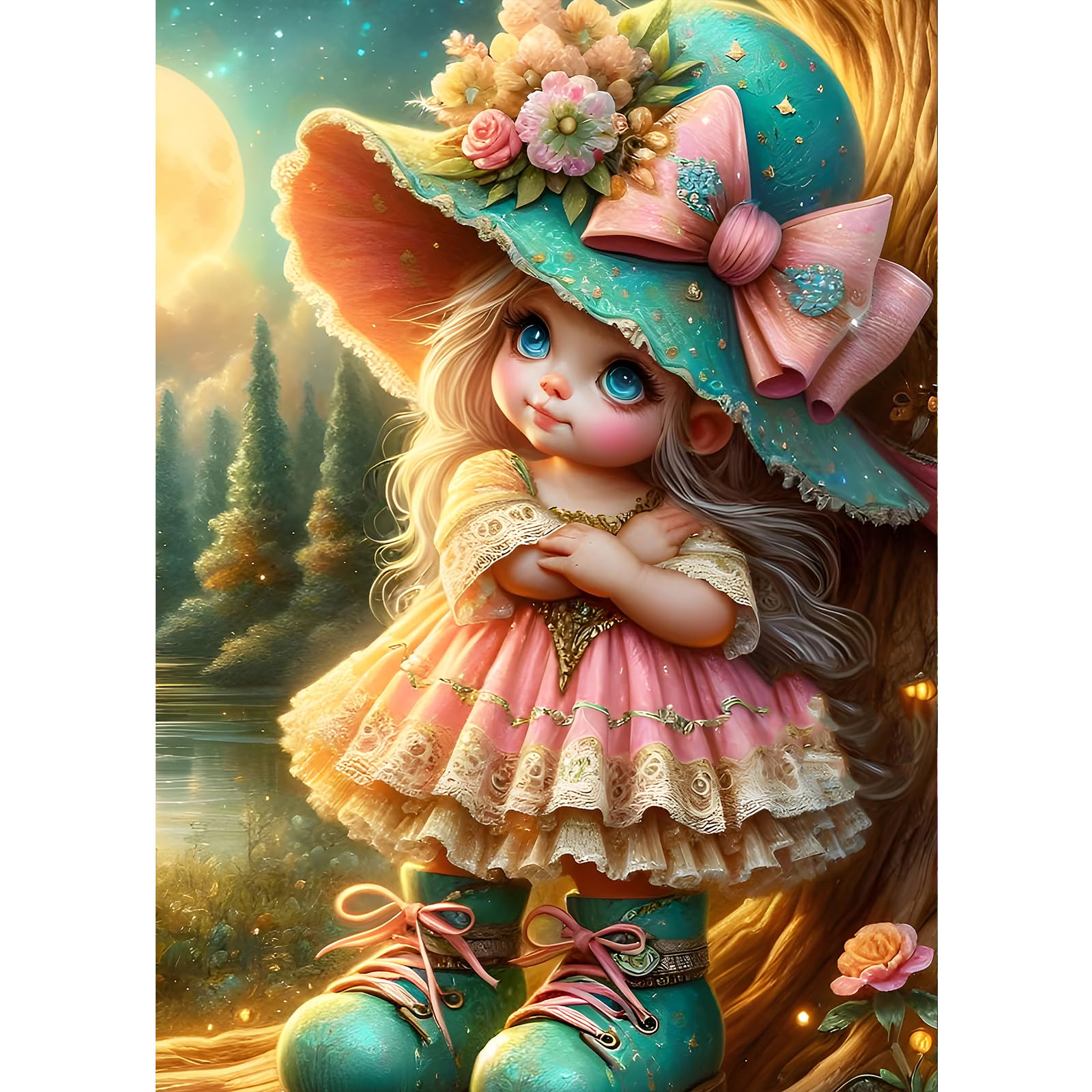 GDYEEH 5D Diamond Painting Kit, Fairy Girl Round Drill, 12x16 Inch Full Drill - View #11
