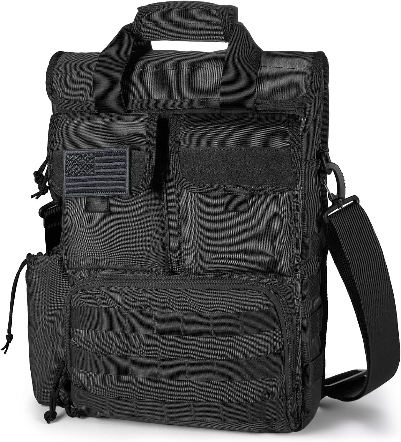 Tactical Briefcase,17.3 Inch Military Laptop Messenger Bag Shoulder Crossbody Bag Handbag for Men (17.3''Black)