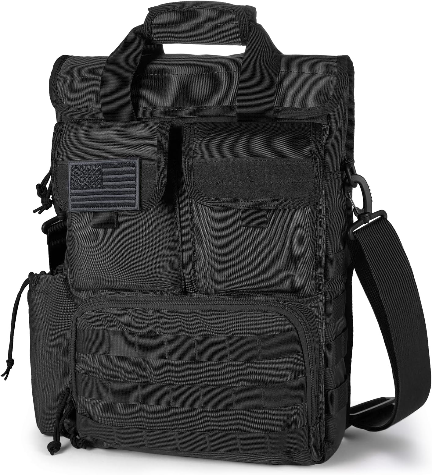 Tactical Messenger Bag Military MOLLE Sling Shoulder Pack Briefcase Laptop Assault Gear Handbags Utility Carry Satchel (Black, 17.3 inch)