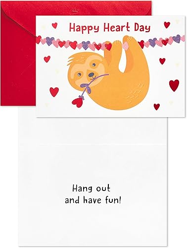 Vista 3 de Hallmark - Tarjetas para el Día de San Valentín para niños, unicornio y perezoso (6 tarjetas de San Valentín con sobres)