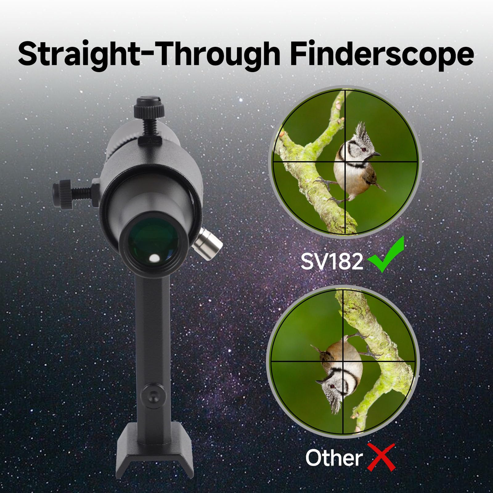 Svbony SV182 Cannocchiale Cercatore per Telescopio, Cercatore 6x30, Mirino Ottico con Immagine Positiva, lente Acromatica FMC a 2 Elementi, Adatto per l'osservazione Astronomica