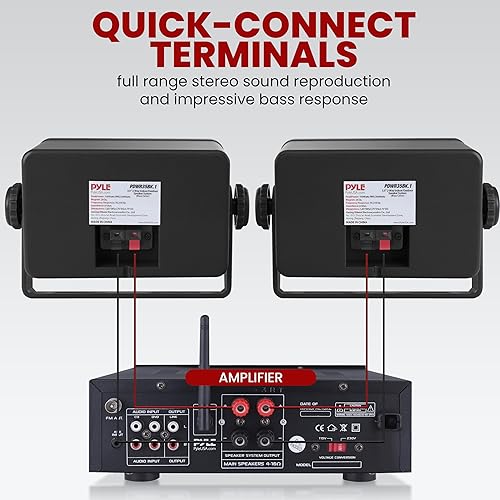 Miniatura 3 de Pyle Par de altavoces para interiores y exteriores  Sistema de altavoces de rango completo de 2 vías de 200 vatios a prueba de agua dual de 3.5