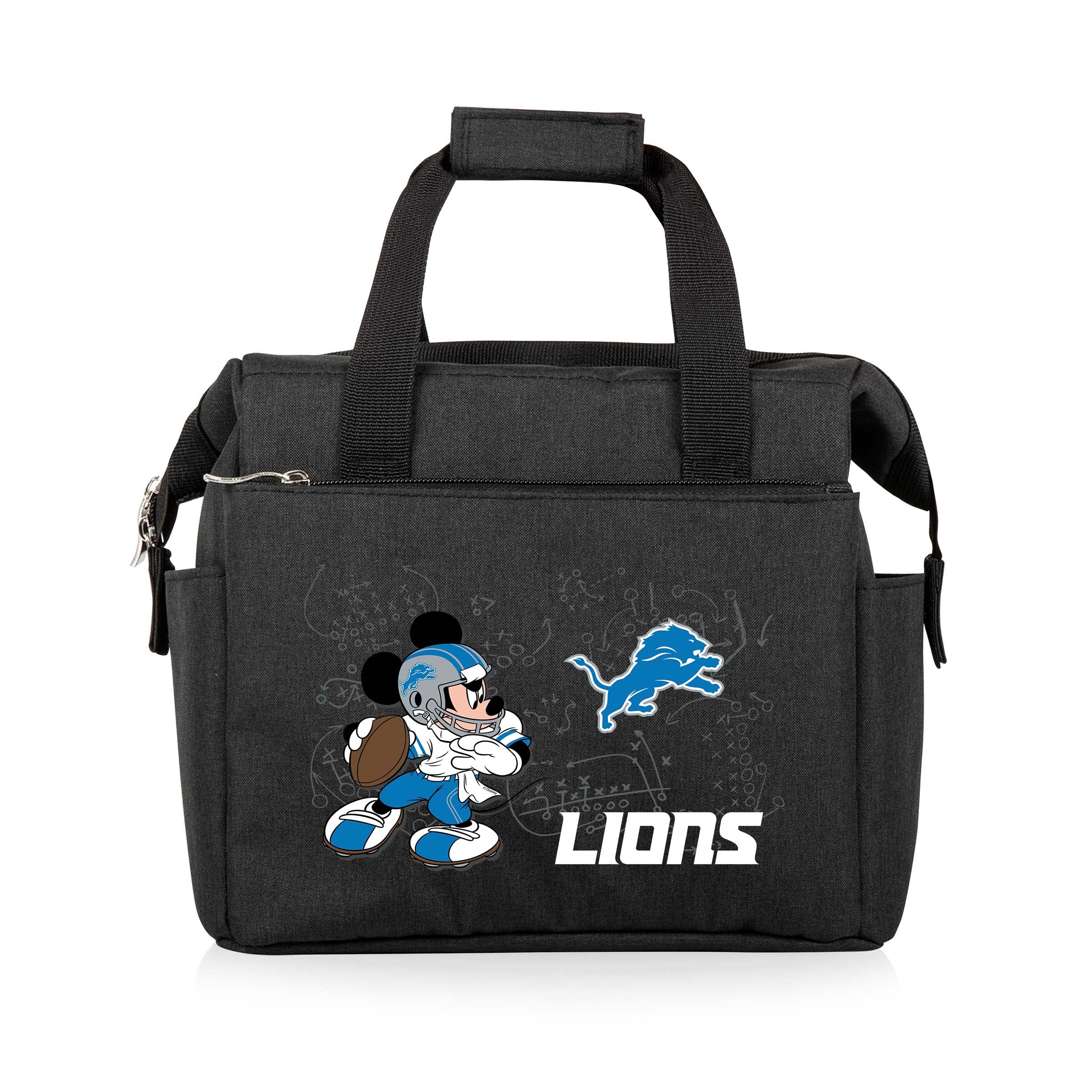 PICNIC TIME NFL Mickey Mouse On The Go Lunch Bag - Soft Cooler Lunch Box - Insulated Lunch Bag, (Black)