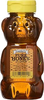 Gunter's Pure Clover Honey Bears, 12 oz (Pack of 4) - Premium US-Made Natural Honey for Tea & Baking