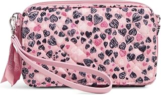 Women's Cotton All in One Crossbody Purse With RFID Protection, Love You Lots - Recycled Cotton, One Size