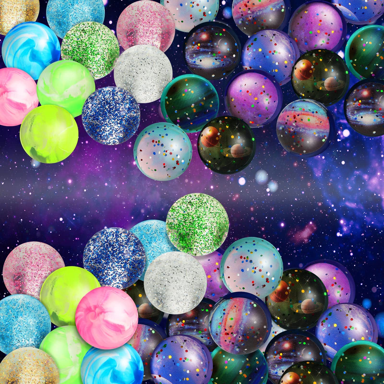 Buy Bouncy Balls, Space Theme Rubber Balls Swirl Cloud Bouncing Balls