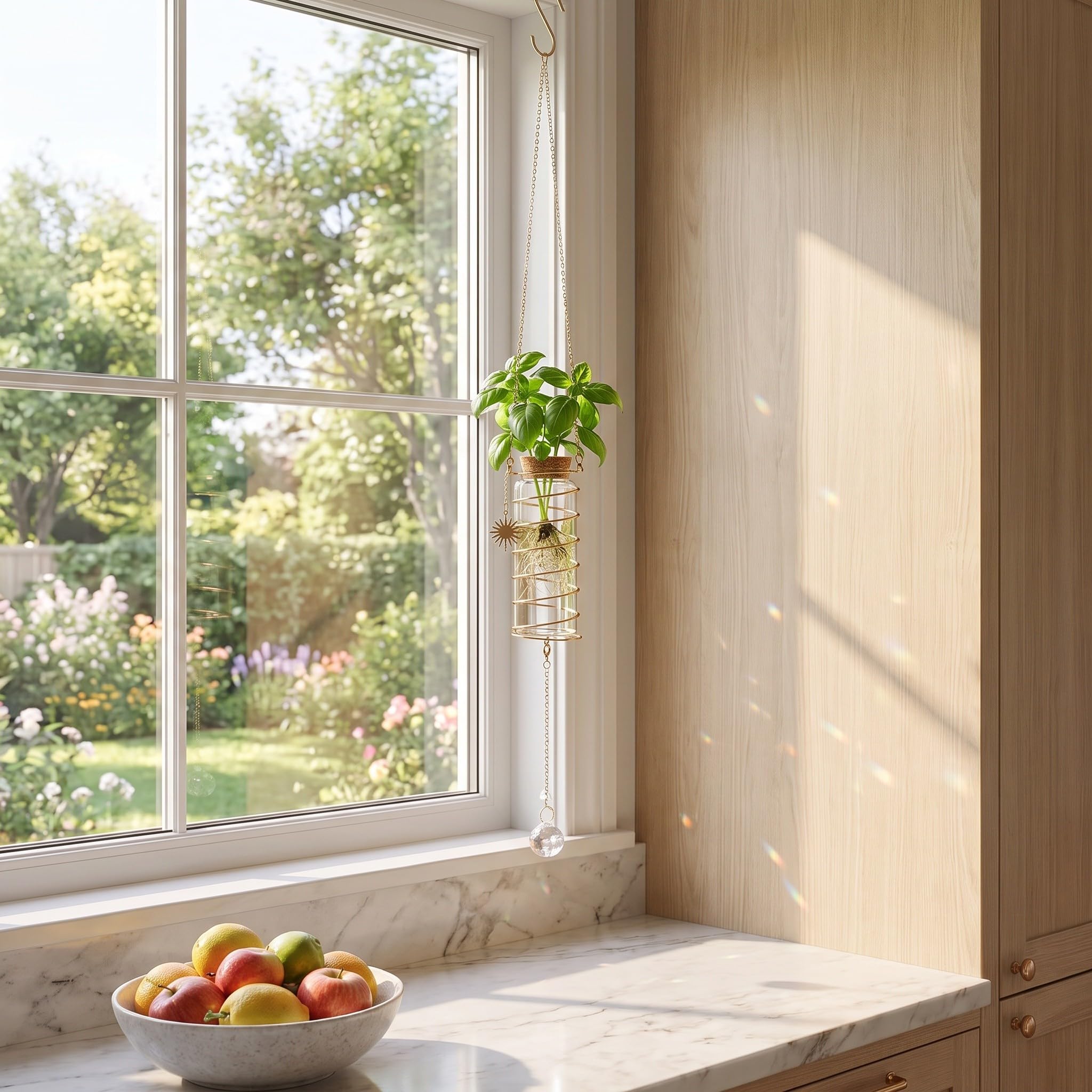 INOOMP Lot de 4 jardinières suspendues en Verre Transparent avec