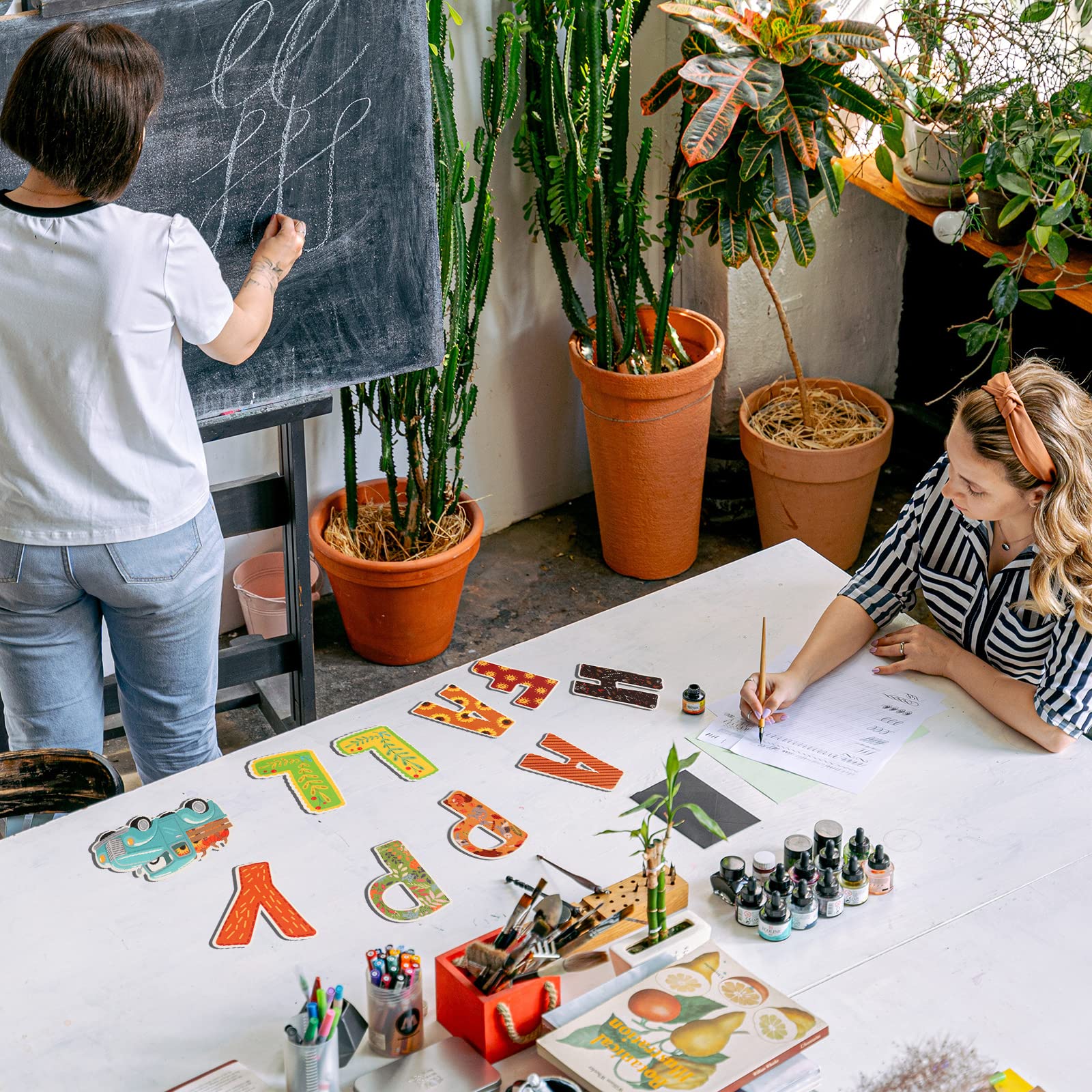 KINBOM 56 Pezzi Sticker Autunnali, Decorazioni Autunnali con Punti di Colla per Feste Scolastiche