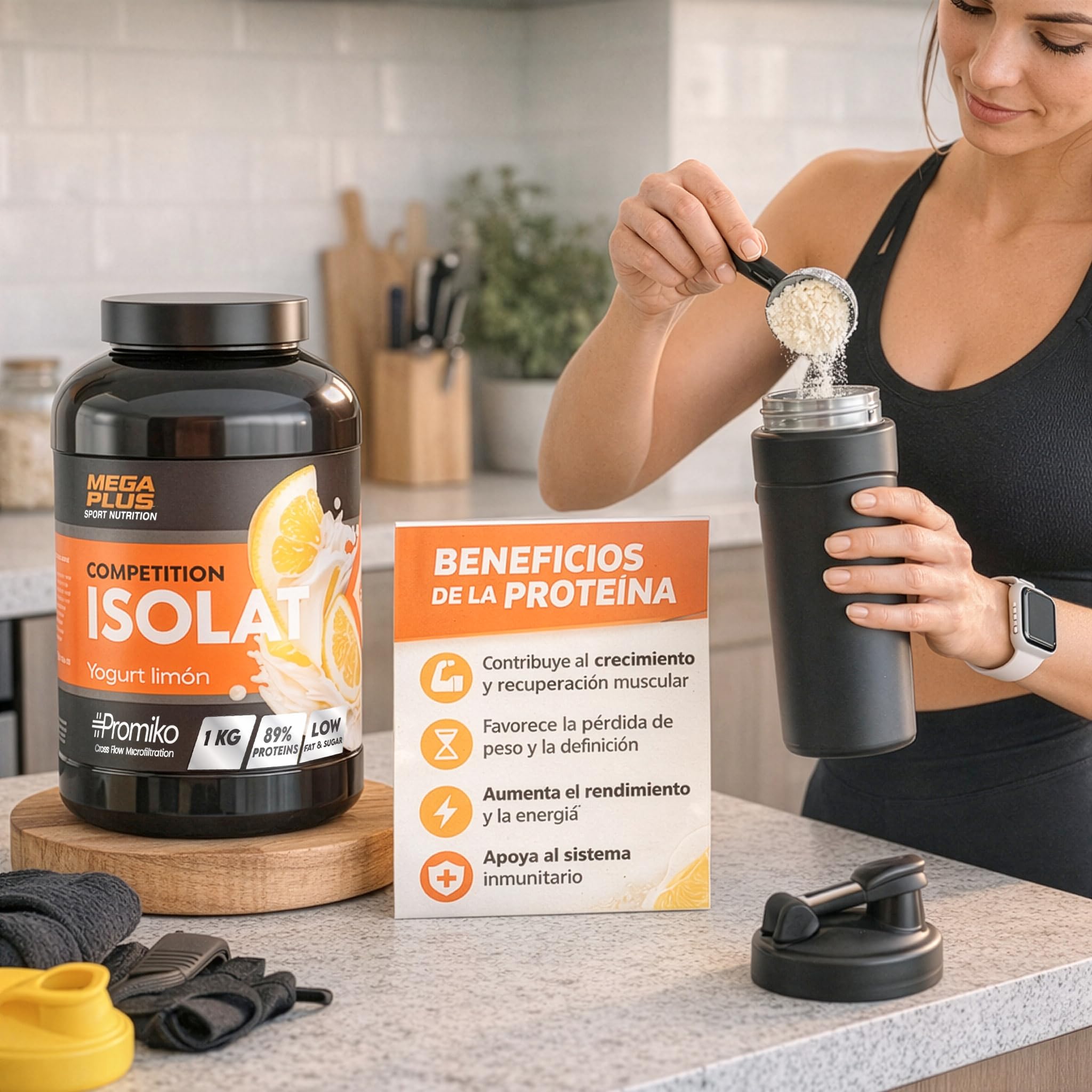 Białko - Isolate Competition - Mega Plus - CFM - Czyste białko w proszku - Isolate 100% - Promiko, białko zawodowe dla elitarnych sportowców (jogurt cytrynowy, 1 kg)
