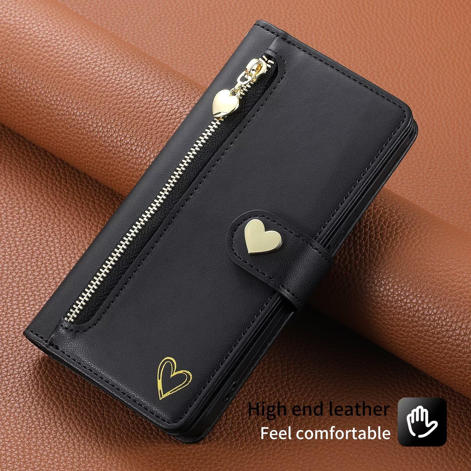 Leder Flip Case Wallet RFID Schutz Kartenfach Standfunktion Hülle Für HMD Pulse Pro/Pulse Plus – Leder Brieftaschen-Cover Mit RFID-Schutz & Standfunktion Reisepasshülle Rfid