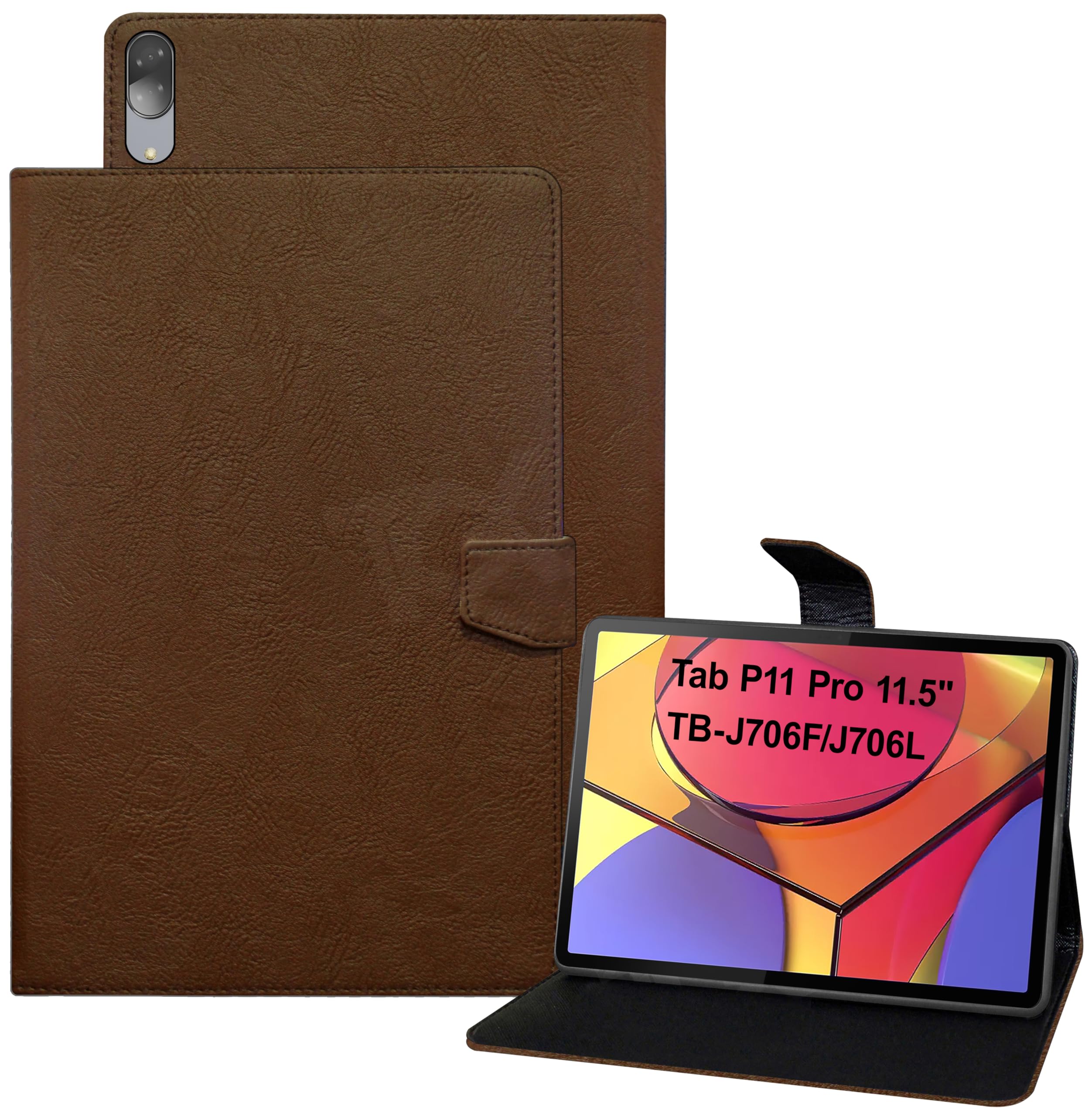 TGK Plain Design Flip Case Cover for Lenovo Tab P11 Pro 11.5 Inch Tablet 2020 Model (TB-J706F/J706L) (Brown) (B09KLW3Q4C) Amazon Price History, Amazon Price Tracker