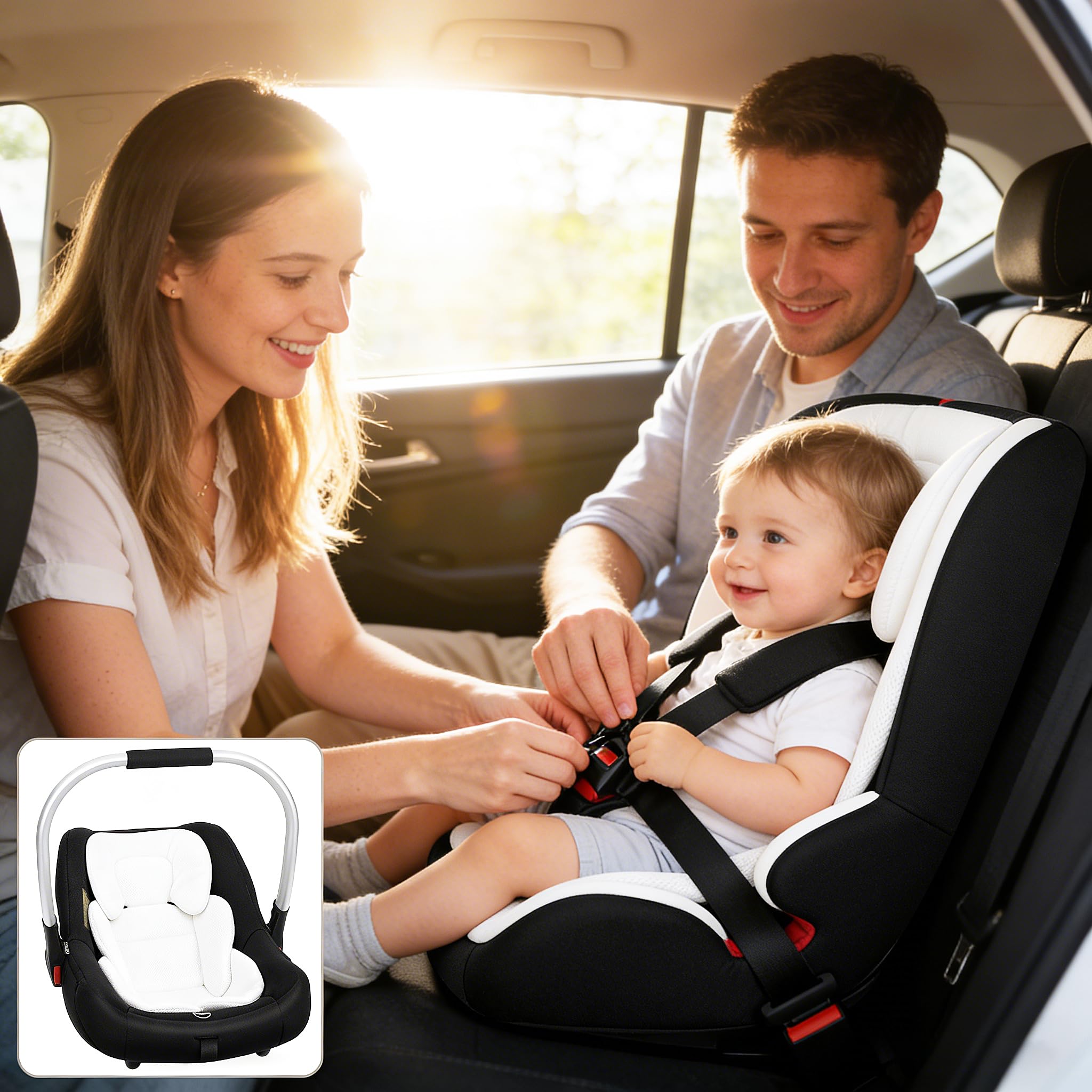 Pad Inserto Seggiolino Auto Per Bambini, Doppia Facciamorbido Cuscino Per Passeggino Per Ragazzi e Ragazze, Imbottitura Per Seggiolino Auto, Passeggino, Pieghevole Estensibile Seggiolone
