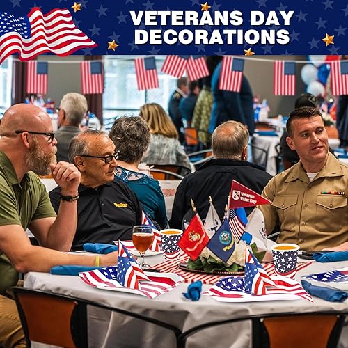 Miniatura 3 de EPHYO Juego de 200 platos y servilletas del 4 de julio, con la bandera patriótica de Estados Unidos, suministros de decoración de fiestas, vasos de