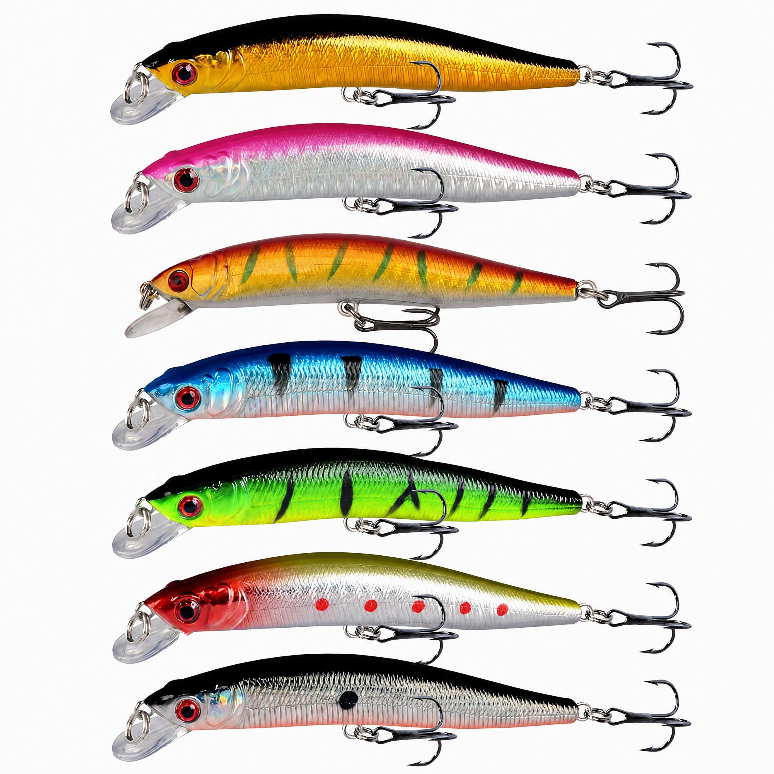 7 PCS Bass Lures Sea Fishing Uk, Bass Lures for Perch and Multi Species