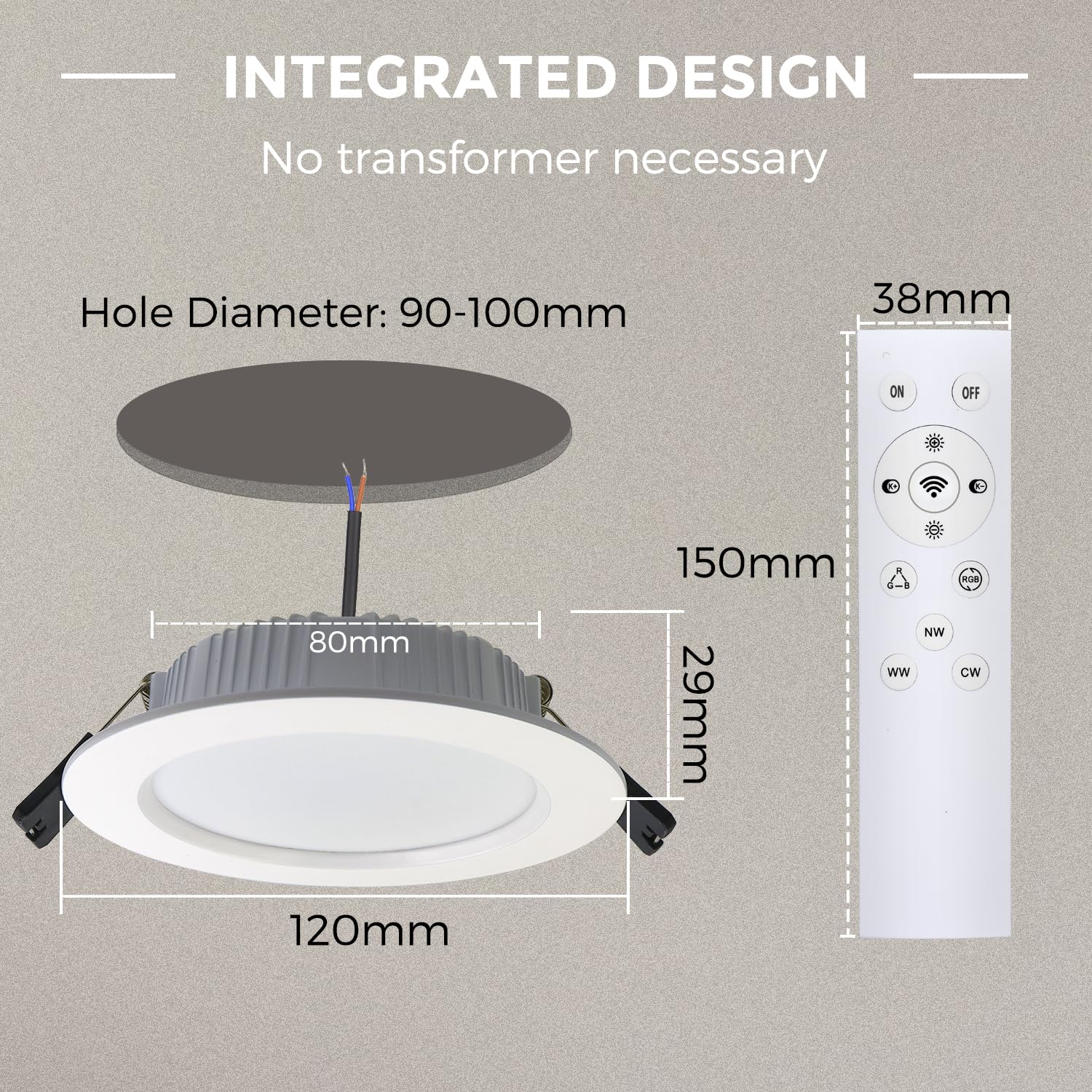 Downlight LED Empotrable RGB Alexa 10W, Ojos de Buey para Techo 2700K-6000K, Smart Foco Bluetooth, Control Inteligente Con Aplicación con pasarela inteligente y mando a distancia, Juego De 6