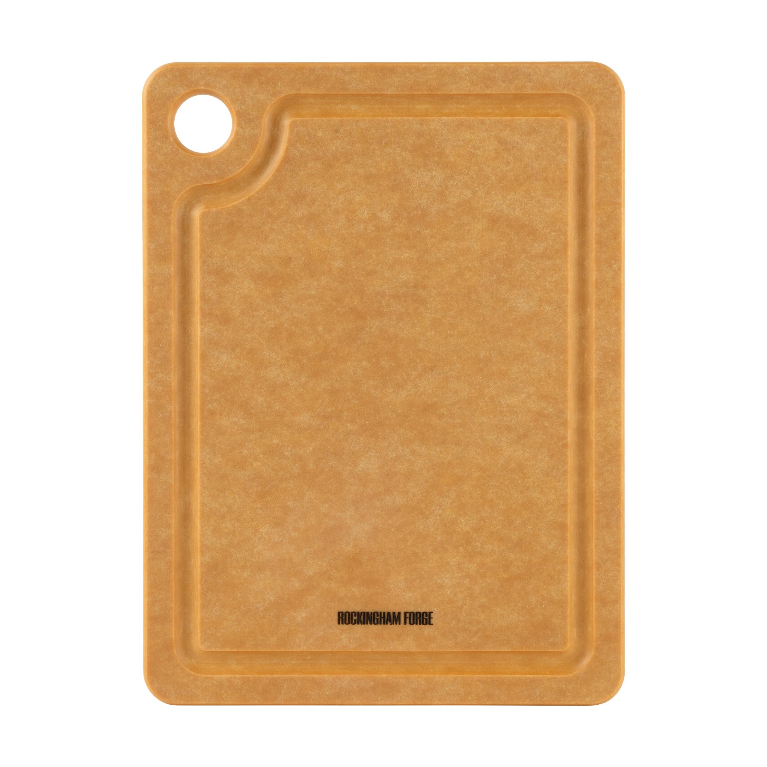 Rockingham Forge Wood Fibre Cutting Board with Groove Natural 20x15x0.6cm, Heat Resistant Chopping Board Dishwasher Safe, Wooden Carving Board with Juice Reservoir, Hygienic Commercial Chopping Boards โ image 1