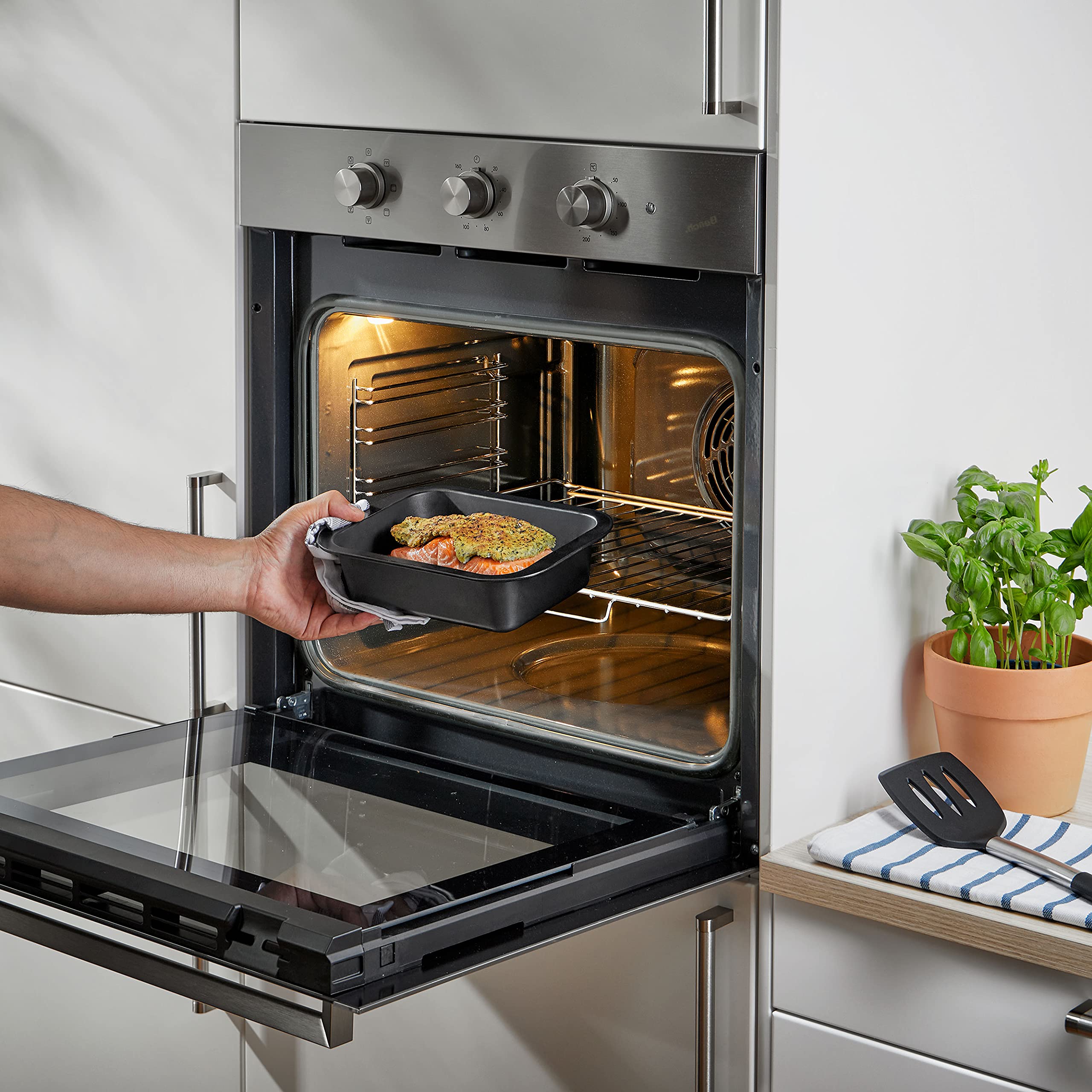 Accessori per friggitrice ad aria quadrata, set di accessori per friggitrice ad aria da 9 pezzi con rivestimento antiaderente per friggitrice ad aria Princess Ninja Tefal 4.5L 5.2L 5.5L XL