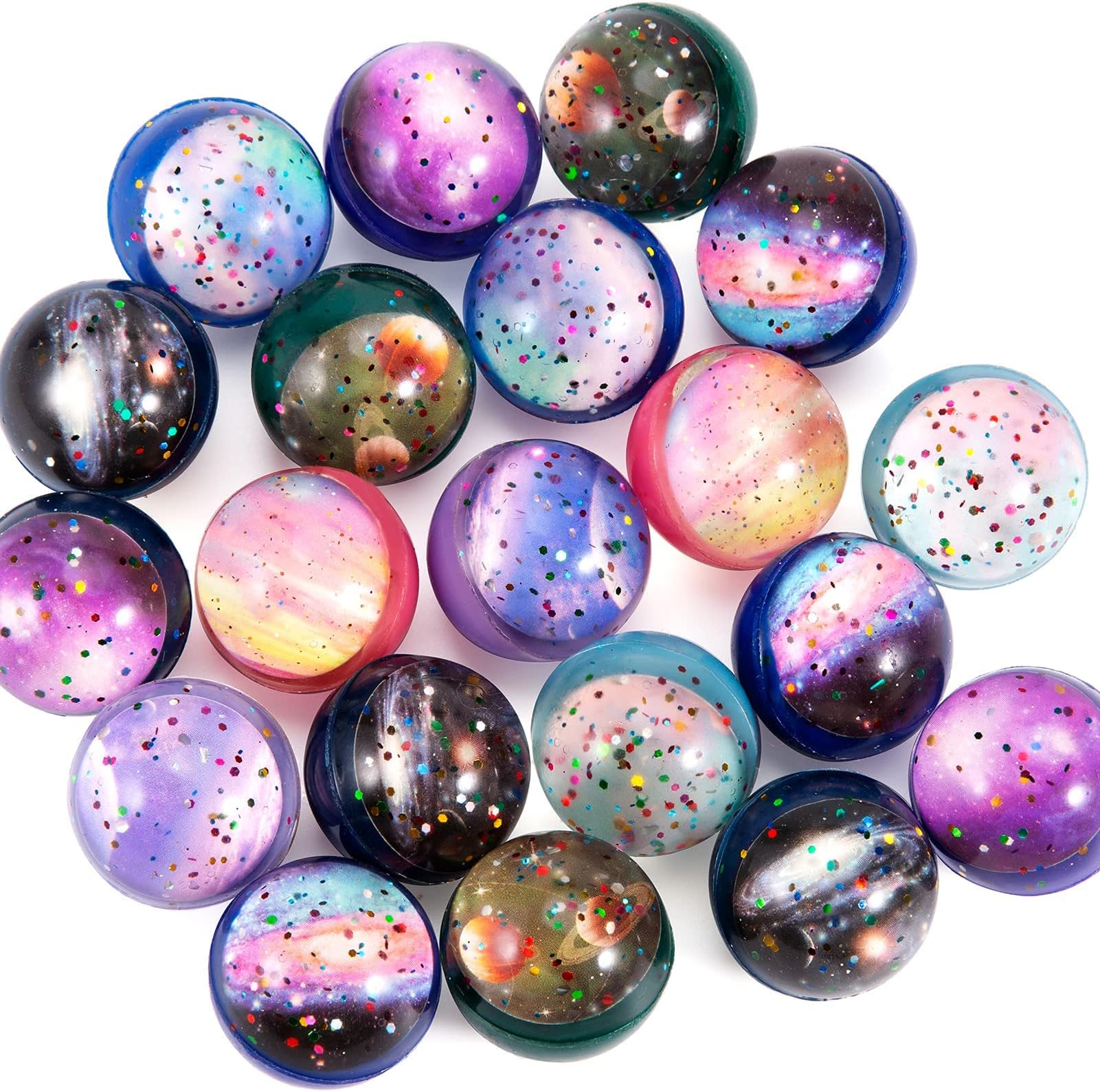 – Bouncy Balls - Rubber For Kids Bowling Bounce Balls, 20 Pcs 32Mm Space Theme Party Favors, Gift Bag Filling