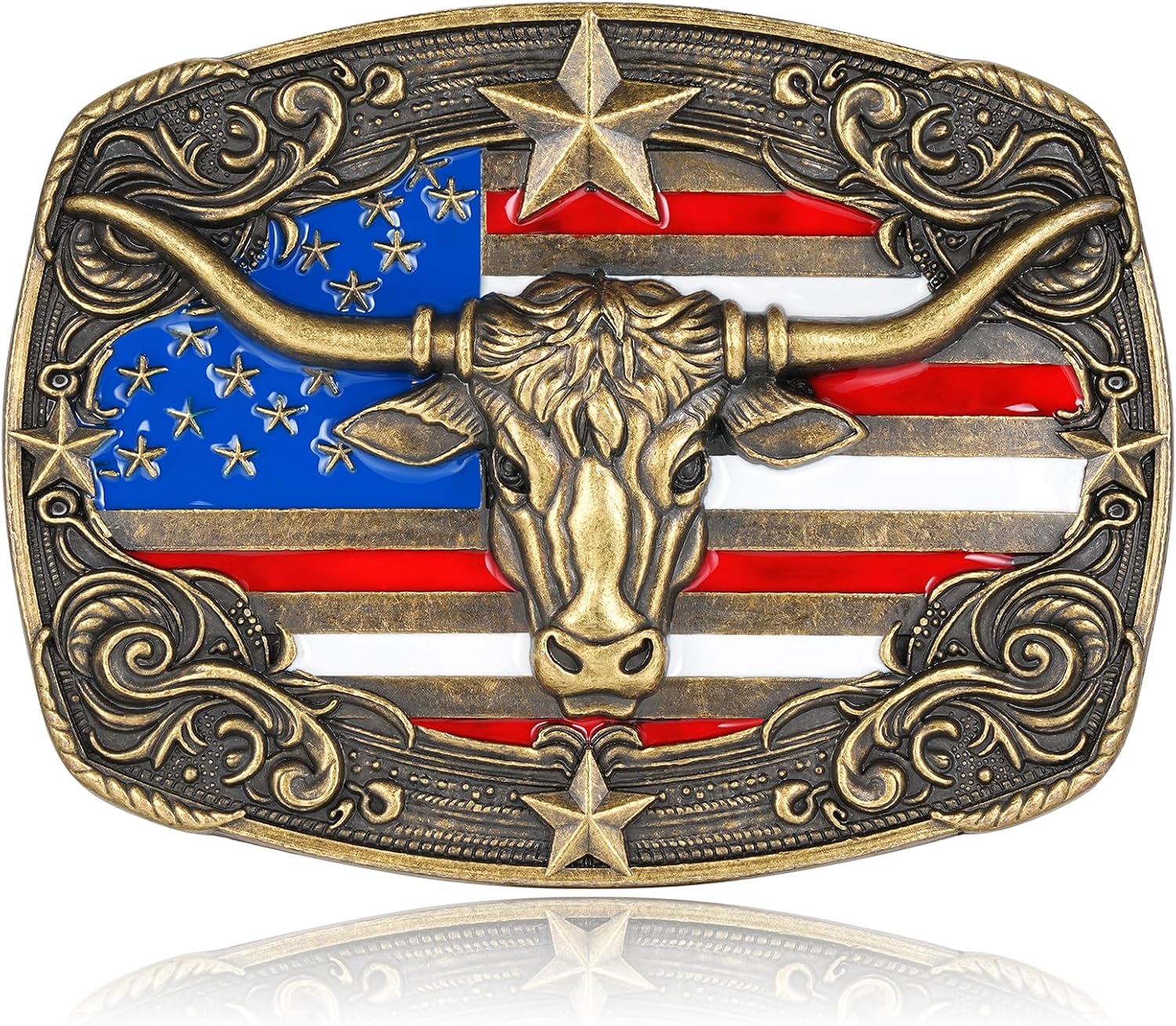 Cowboy Belt Buckle for Men Western Cowgirl Rodeo Longhorn Bull Belt Buckles