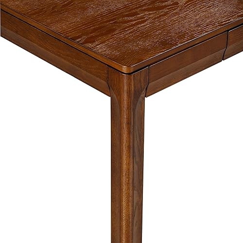 Miniatura 5 de NTC Flow - Mesa de escritorio rectangular de madera moderna con cajón oculto, impermeable y resistente al calor, nogal oscuro