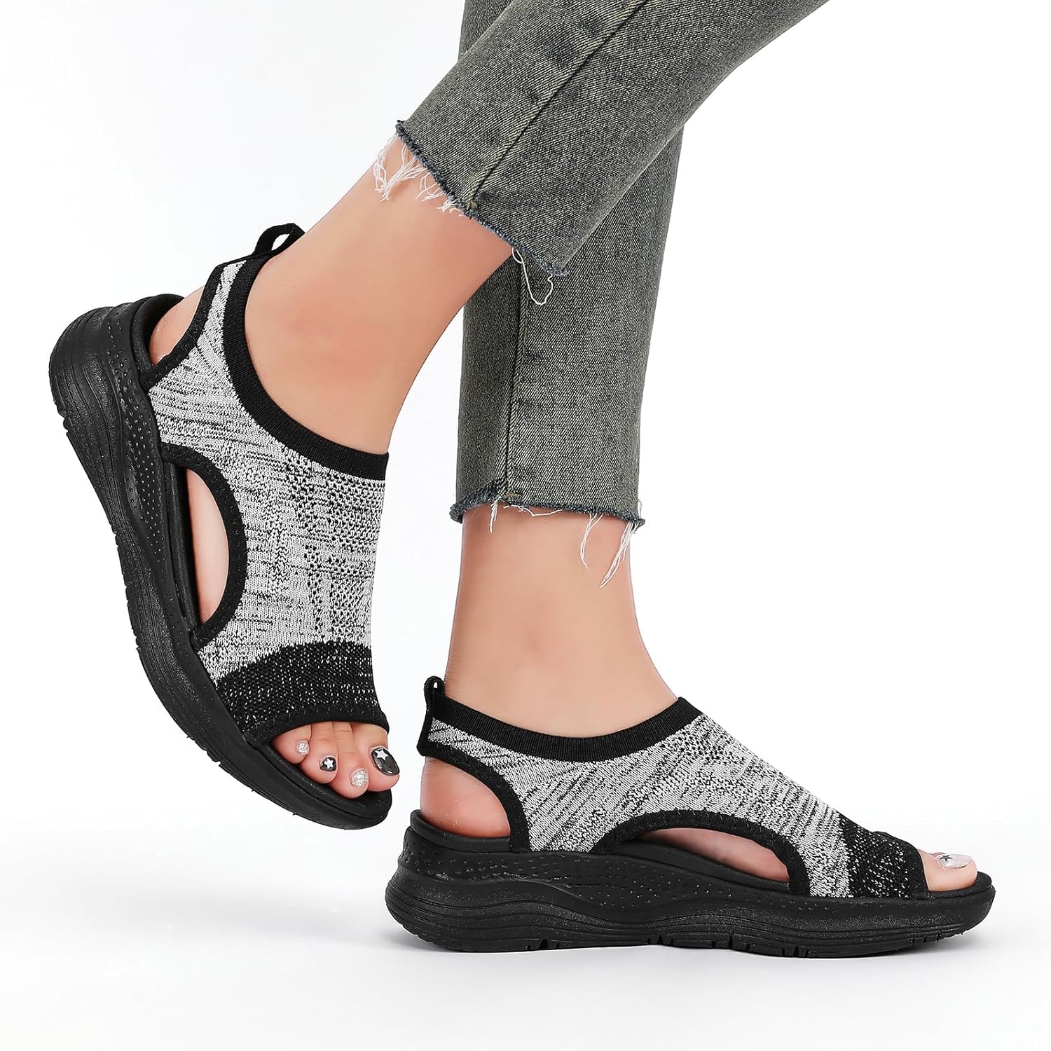 Women Walking Sandals Arch Support Orthotic Comfortable Plantar Fasciitis Non-slip Casual Open Toe Sport Sandals for Athletic Summer Beach - Image 2