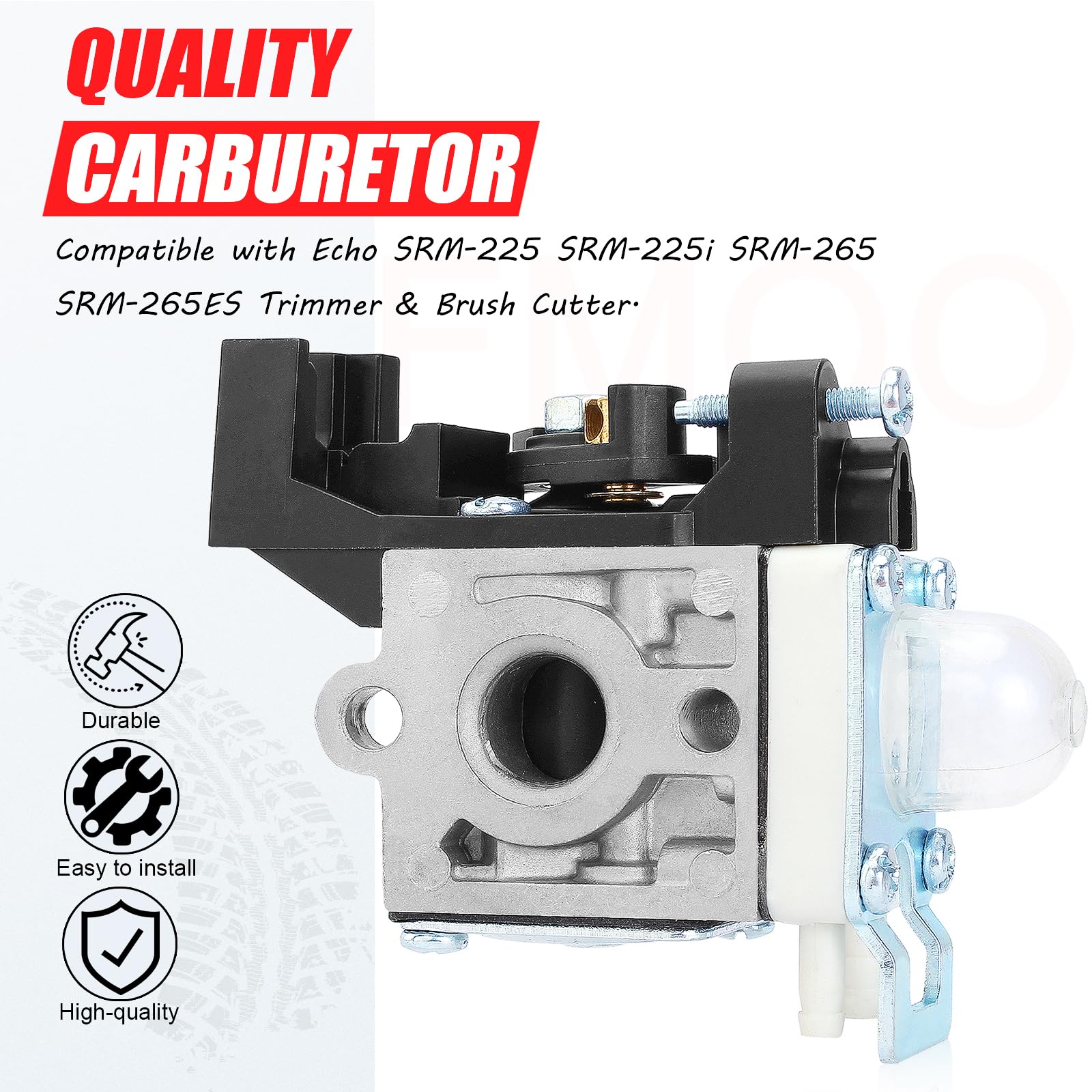 YOFMOO Carburetor Compatible with Zama RB-K94 Echo SRM-225 SRM-225i SRM-265 SRM-265ES A021001690 Trimmer Brush Cutter SRM225 SRM225i SRM265 SRM265ES Brushcutter Lawnmower Chainsaw Carb - Image 4