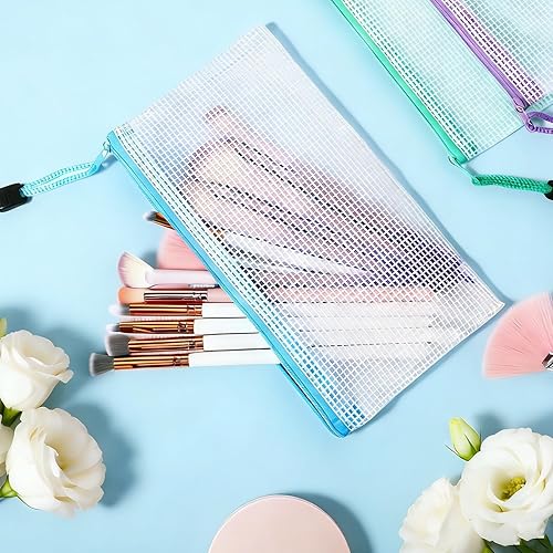 Miniatura 4 de 100 Pcs Mesh Zipper Pouch Bulk, Clear Plastic Pencil Pouches 8.5 x 4.5 Inch Small Waterproof Pencil Case Pouch for Stationary, Cosmetics, Bill,