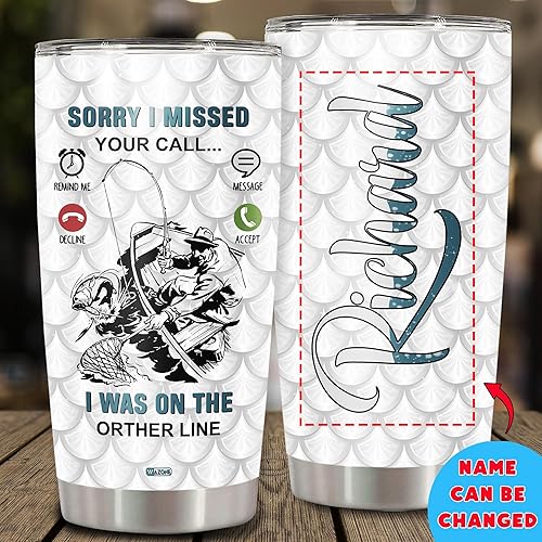 Vista 64 de WAZONE Vaso de café personalizado de 20 onzas y 30 onzas con nombre personalizado para parejas, taza térmica de acero inoxidable, taza de viaje