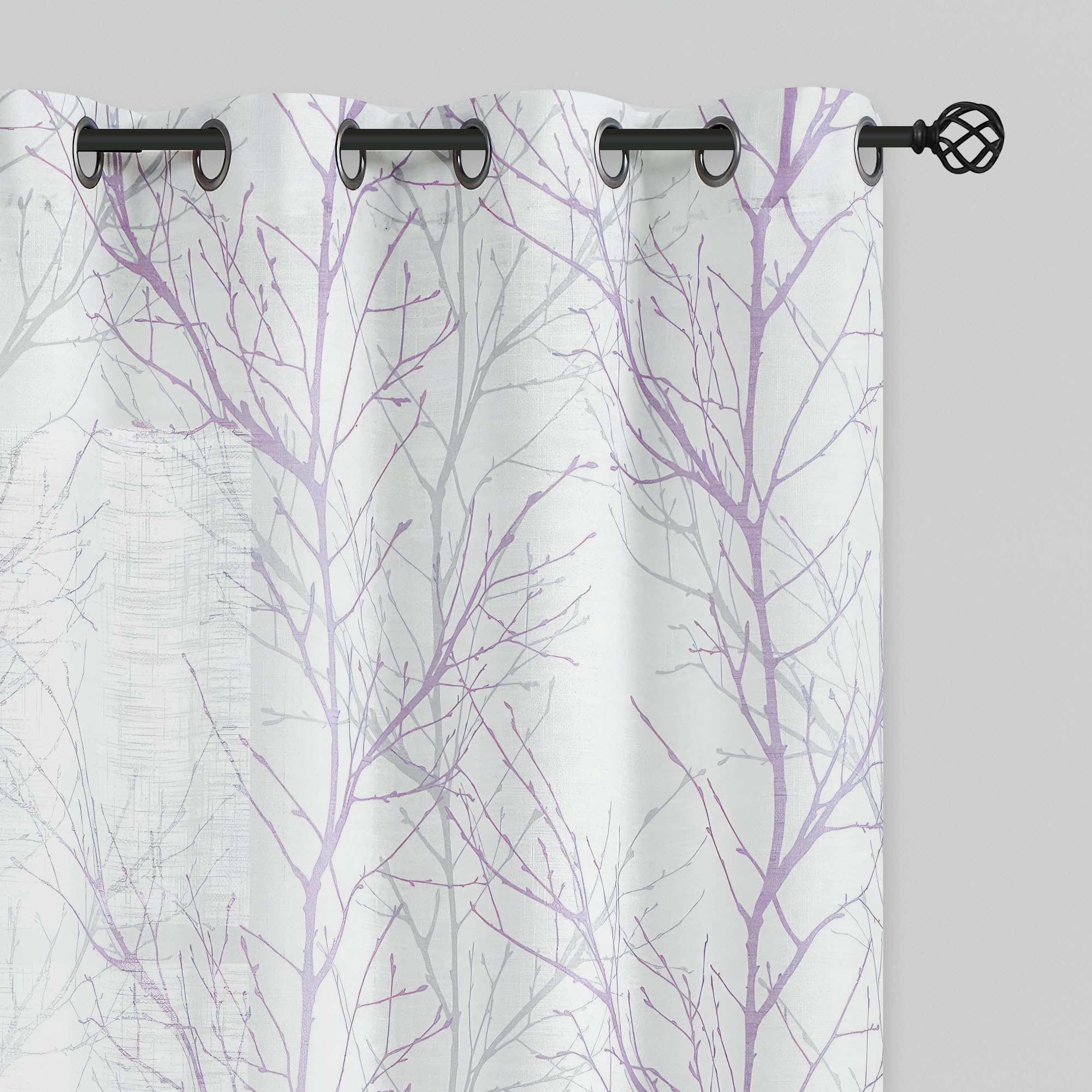 Linen Blue White Curtains - Sheer Window Treatments -21 Linen Blue White Curtains - Sheer Window Treatments -21