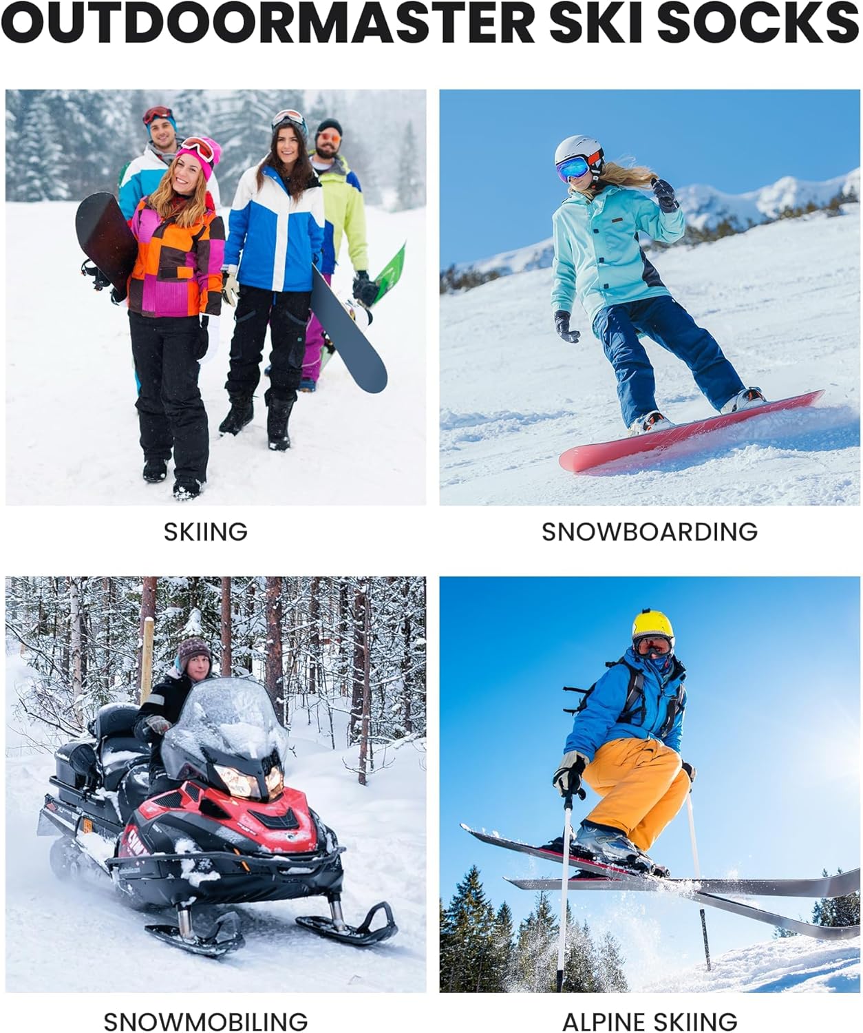 OutdoorMaster Ski Socks, Snowboarding Socks for Men & Women, Thermal Winter Warm & Breathable, Over The Calf Non-Slip Cuff - Image 7