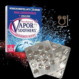 Mentholated Nasal Dilators for Breathing, Congestion, and Snoring - 28 Count Dual-Action Nose Inserts for Daytime and Nighttime Use - Hidden Nostril Opener Clips Last Up to 12 Hours - Cinnamon