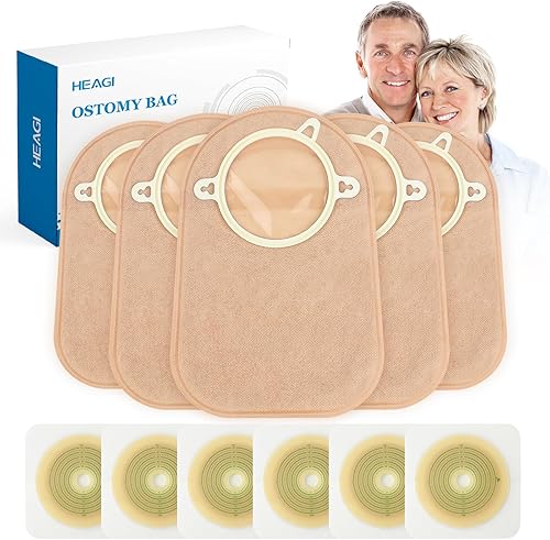 60pcs Ostomy Supplies Ostomy Bags 2 Piece Closed End, 2-Piece Disposable Colostomy Bags for Ileostomy Stoma Care, Travel Backup, Cut-to-Fit, 70mm