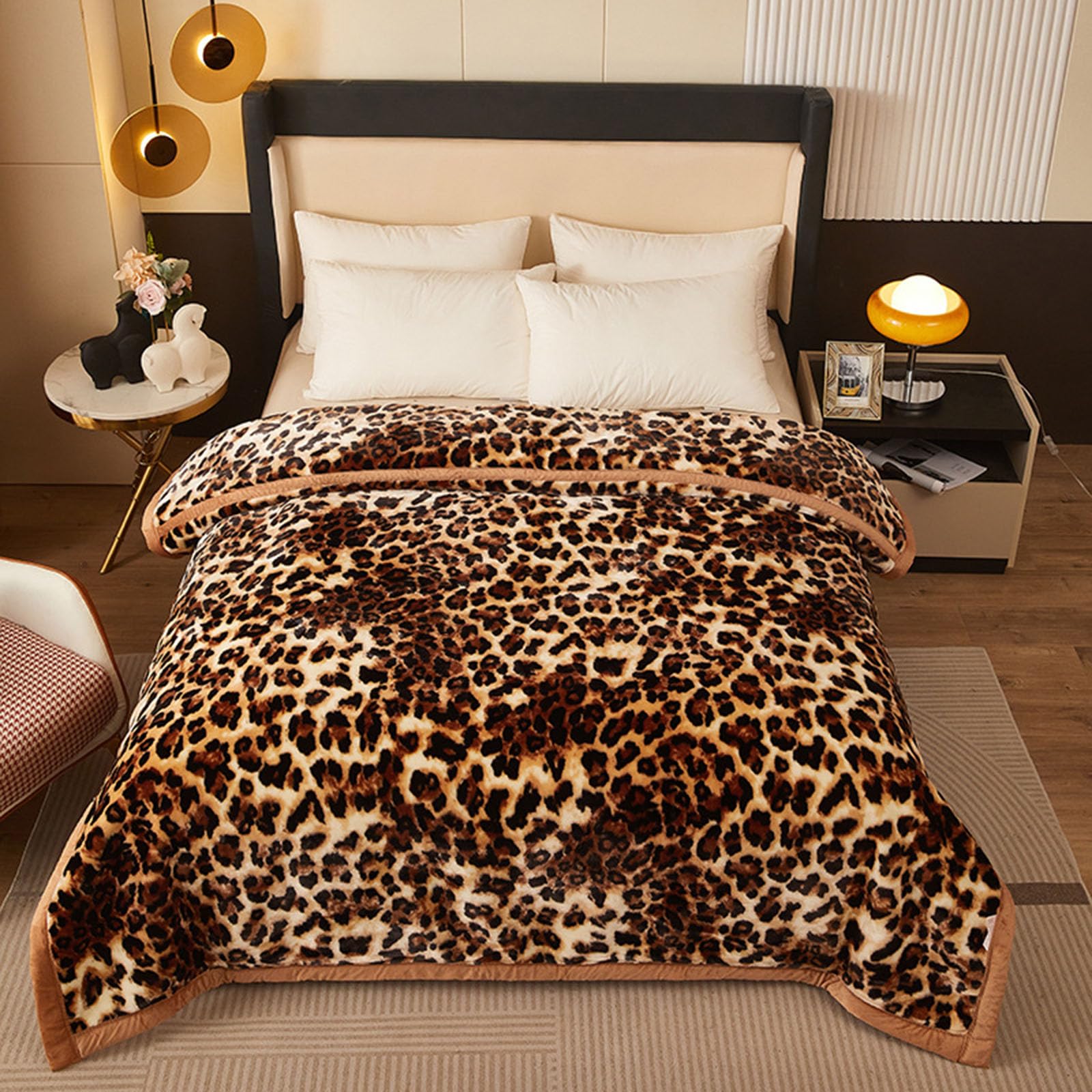 TISTIK Korean Mink Blanket Fleece Weighted Blanket for Adults, Winter Blanket Heavy Bed Blanket for Sleep Stress Relief Anti Anxiety Weighted Blanket King Size,H,180 * 220cm