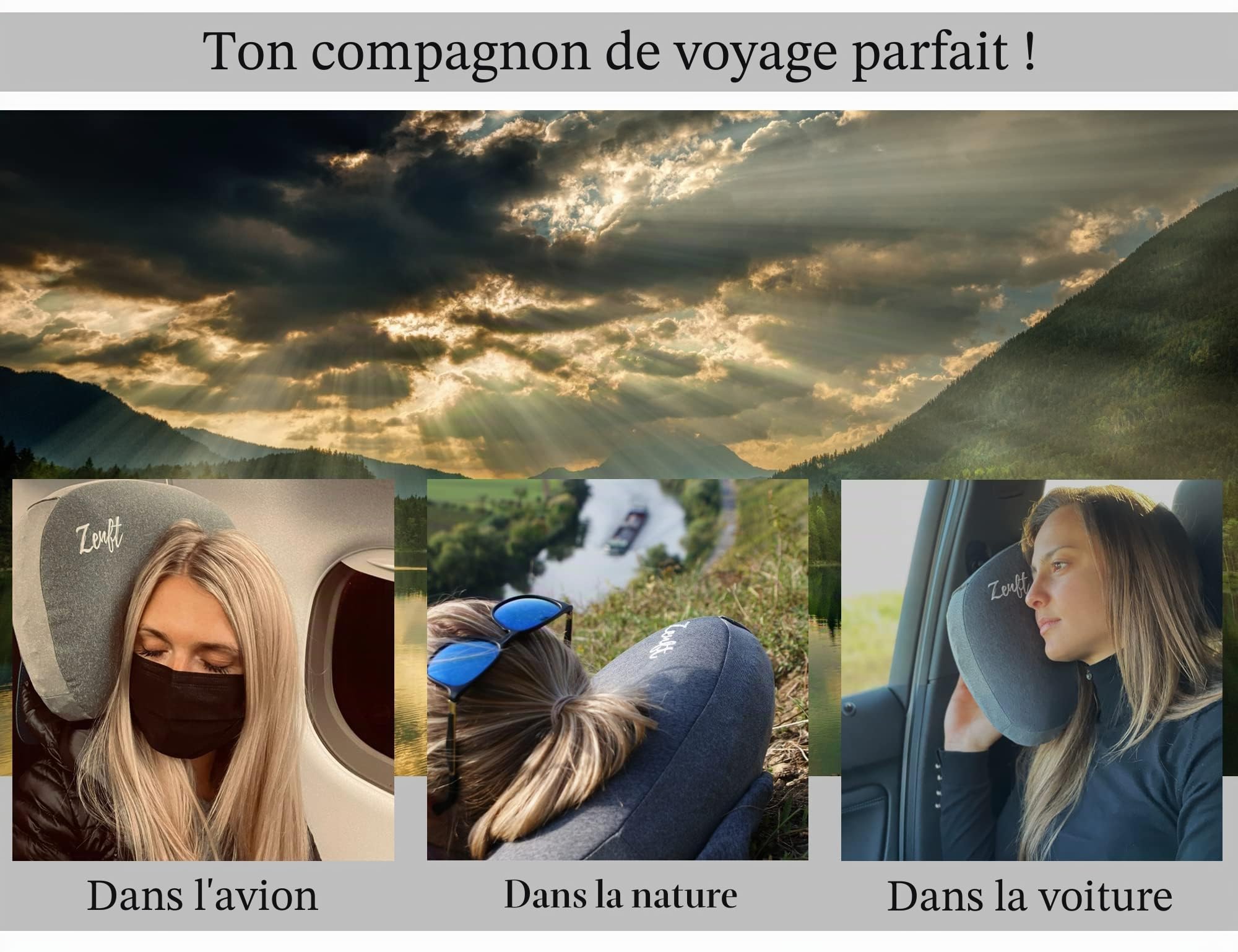´s Compact Pillow – Coussin Gonflable pour Camping ou Voyage – Oreiller Pratique pour l'extérieur, Sac à Dos, Voiture, Avion, Train, Pique-Nique, Plage – Idéal pour Les Vacances et Les Voyages