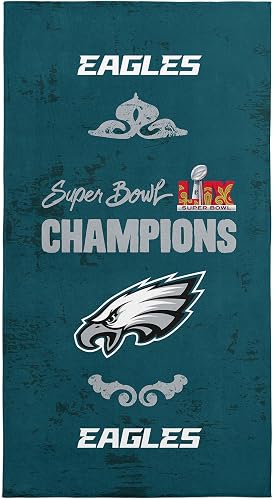 NFL Philadelphia Eagles 2025 Super Bowl LIX Gumbo Beach Towel 30X60 Inches