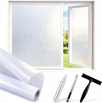 SUNBABY Frosted Glass Window Privacy Film, Static Cling, 17.5"x78.7"