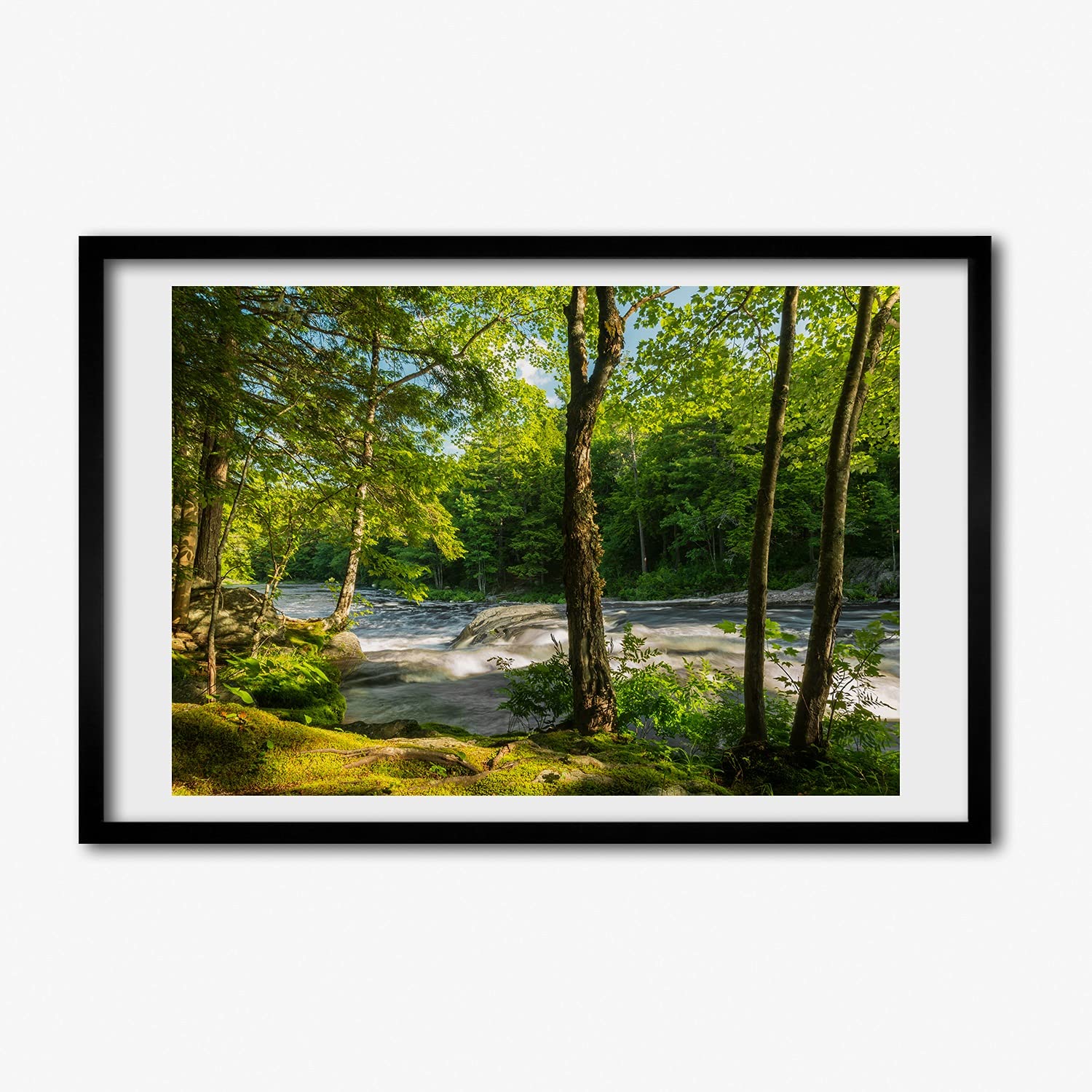 Cadre photo 60x40 cm avec tableau de rivière dans la forêt Tulup en bois MDF - 6
