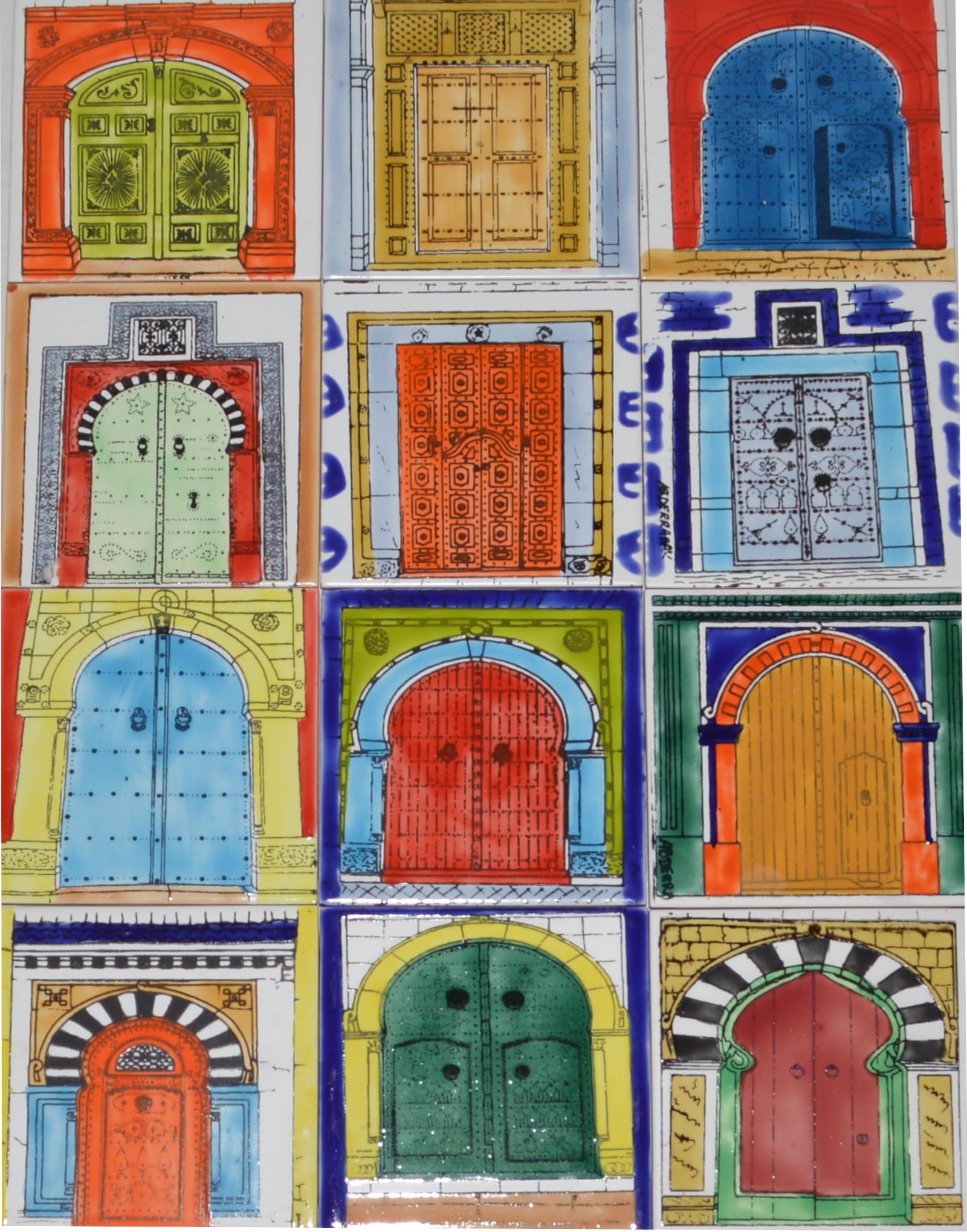 WTD - Baldosas de cerámica orientales pintadas a mano (12-174)