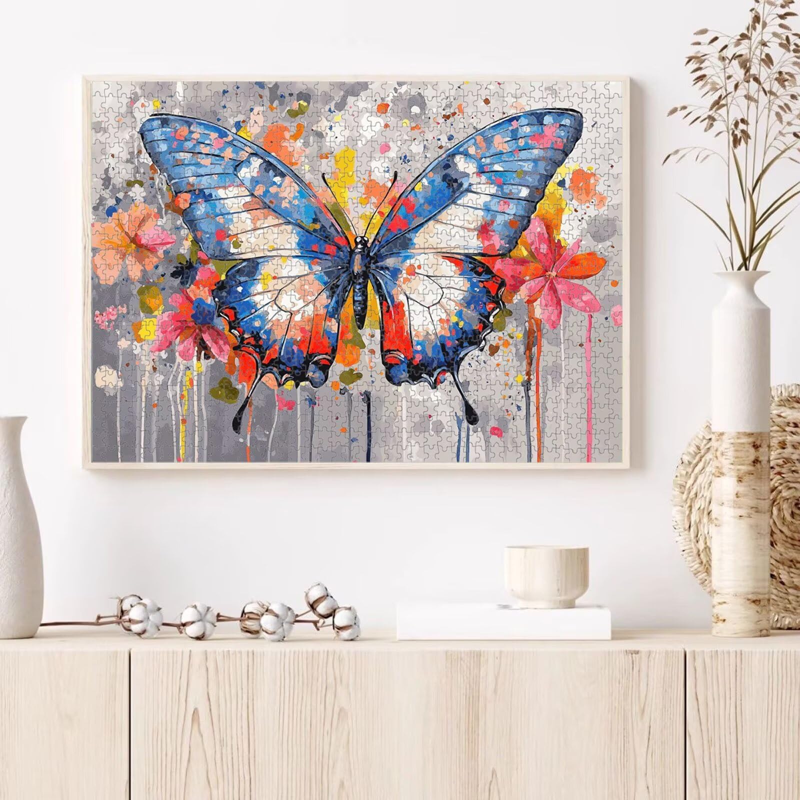 5000 elementów Puzzle dla dorosłych Motyl & Kolor Solidne drewniane puzzle 1T#542 | Drewniane puzzle, precyzyjne cięcie, żywe atramenty, relaksujący wypoczynek, wystrój domu, prezent, 105x181cm