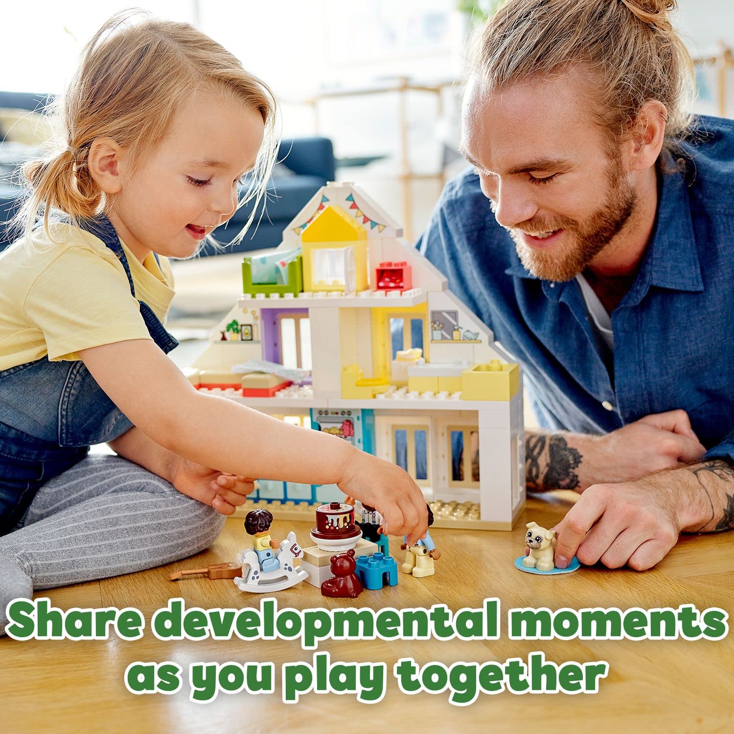 LEGO 10929 DUPLO Town Modular Playhouse 3in1 Set, Dolls House for 2