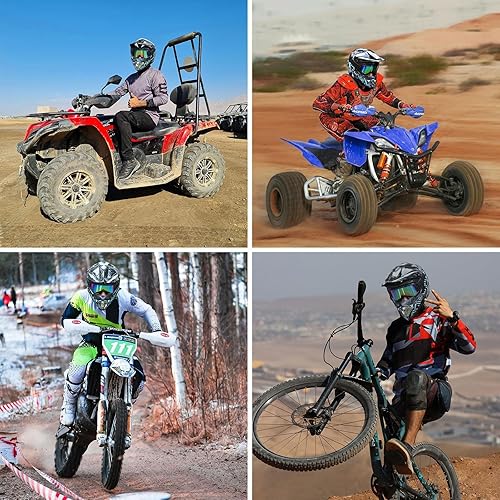 Miniatura 7 de SPARK DOT - Casco de motocross juvenil y para adultos, casco para bicicleta de tierra, todoterreno, E-Bike, BMX, MX, ATV - Cara completa, ligero y