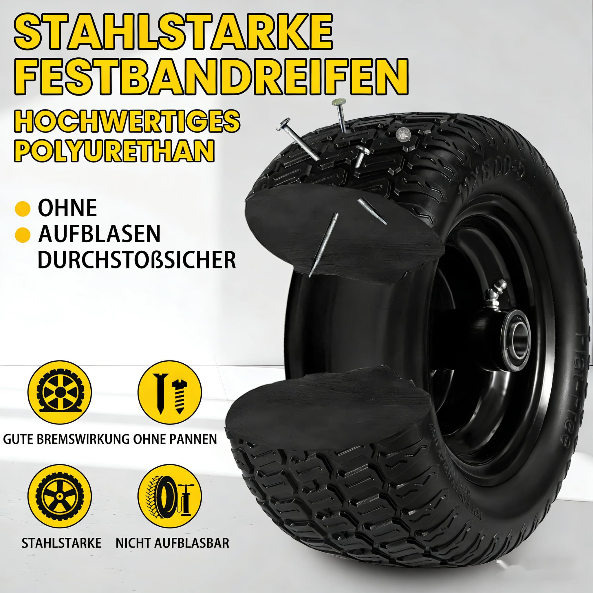 11x6,00-5 Rasenmäherräder Pannfrei 2 Stück Robuste Zero Turn Rasenmäher