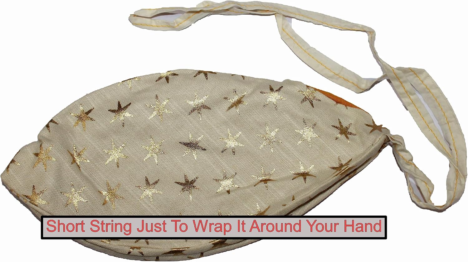 IS4A Gaumukhi Jap Mala Bag (Off-White Star Design) Indian Handicraft Cotton Gomukhi Japa Mala Chanting Bag, Prayer Beads Mala Japa Jholi for Mantra Jap, Japa Meditation & Yoga Jaap Prayer Bag