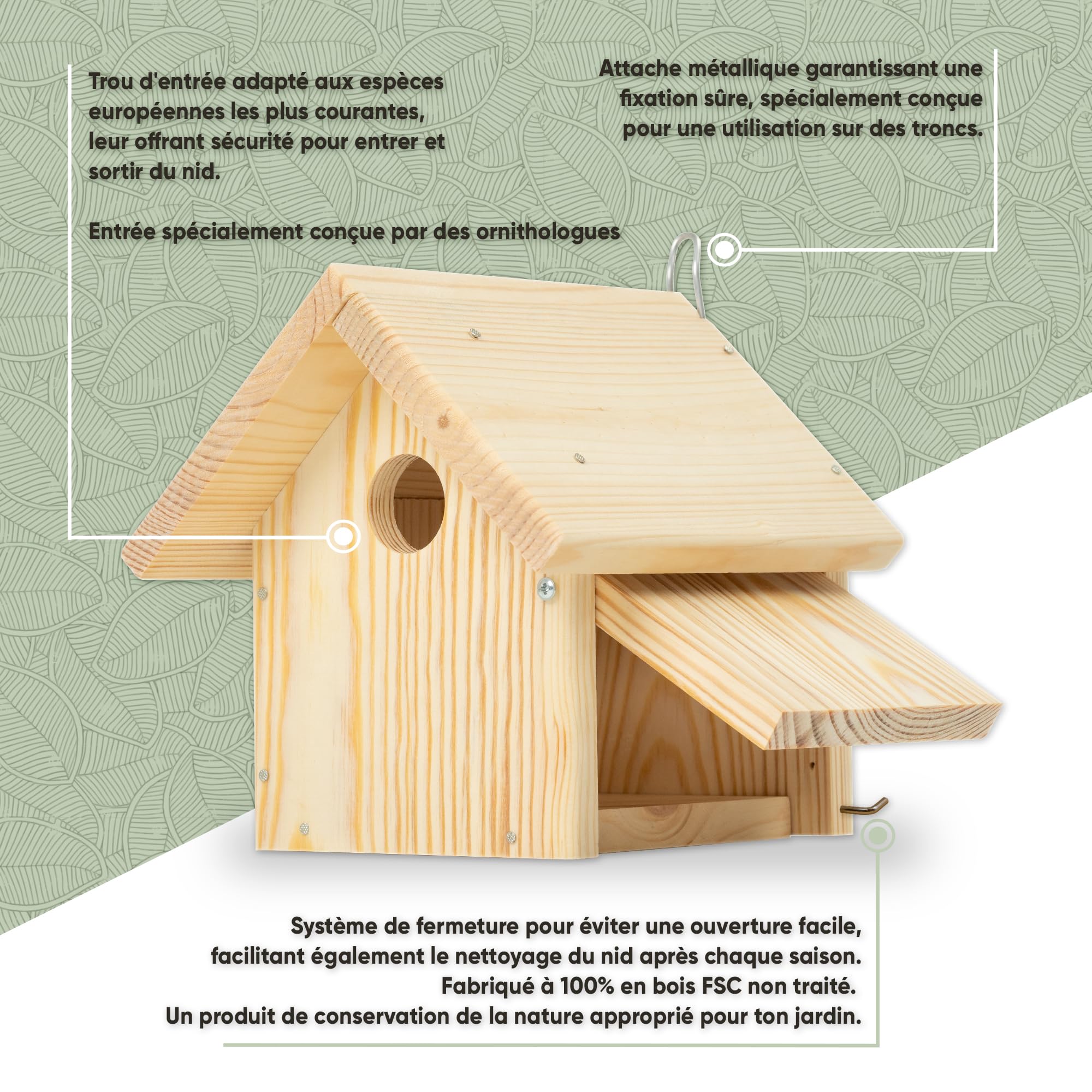 Mice&Co Maison d'Oiseau en Bois à Peindre | Kit Loisir Créatif DIY Jardin | Inclut 12 Peintures et 2 Pinceaux, Clous et Vis Inclus, Origine Européenne, Vrai Nichoir, Idée Cadeau