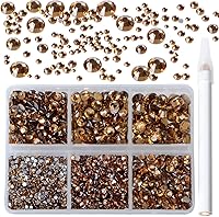 Vista 108 de 2880 diamantes de imitación para arte de uñas, sin termofijación, fijación con pegamento, cristales redondos de vidrio con base plana para hacer