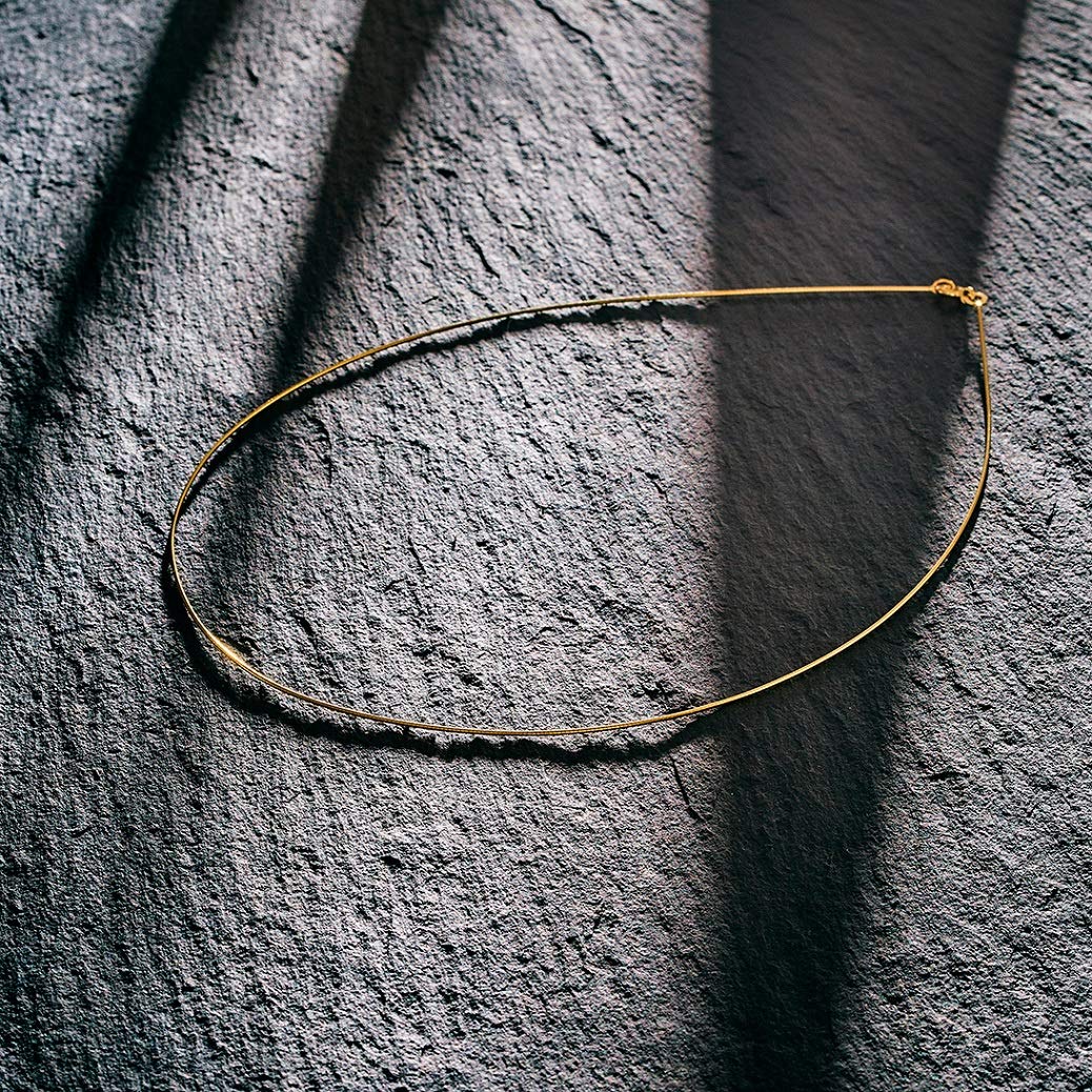 EDELIND 14K 8K Oro Amarillo Cadena Cola Topo Mujer Nina Fina 0.8 mm De 34 a 80 cm Collar Unisex de Oro Puro 333, 585 Caja de Regalo de Joyería