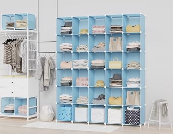 HOMIDEC Closet Organizer, 12-Cube Closet Organizers and Storage, Cube Storage Organizer for Kids, Closet, Bedroom, Bathroom, Office, Blue