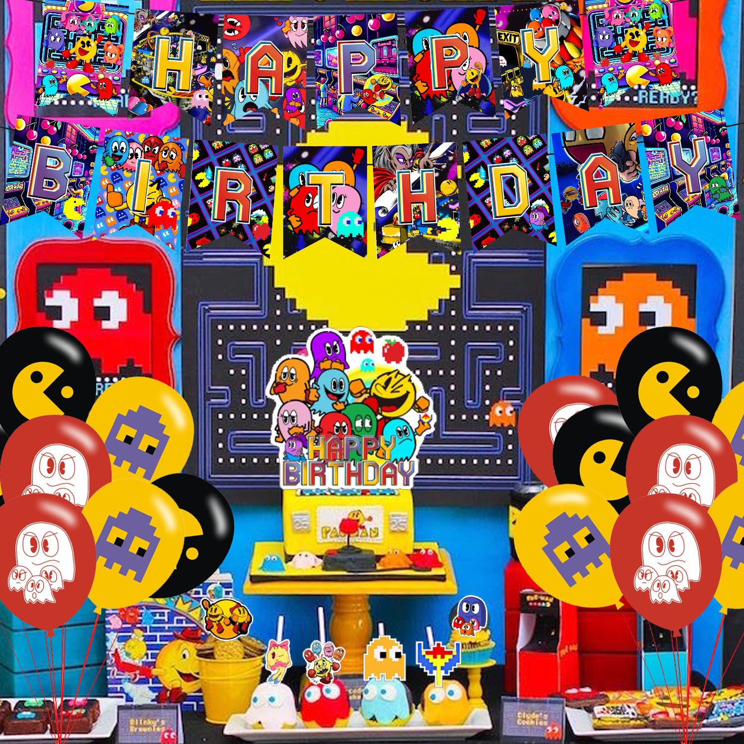 Amazon.co.jp: NEWROOPY パックマン 誕生日パーティー